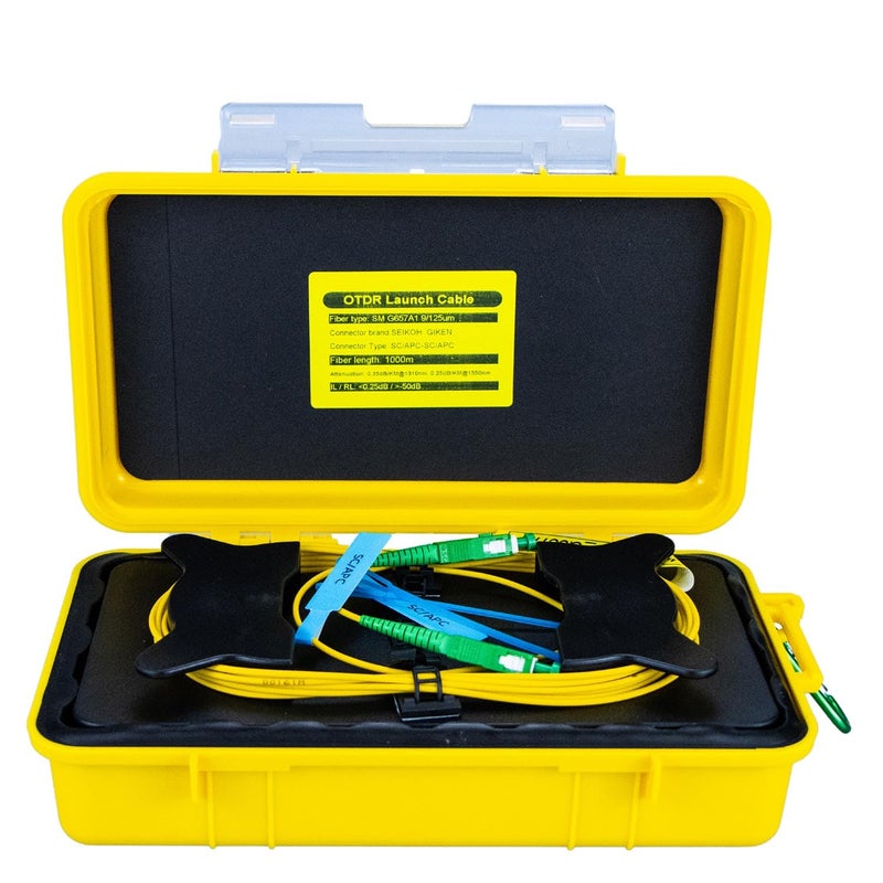 TEAYASON OTDR Launch Cable Box G652D 1km Fiber Cable, Single Mode 1310/1550nm, OTDR Dead Zone Eliminator Box Fiber Length 1000 Meters (SCAPC-SCAPC) - Image 1